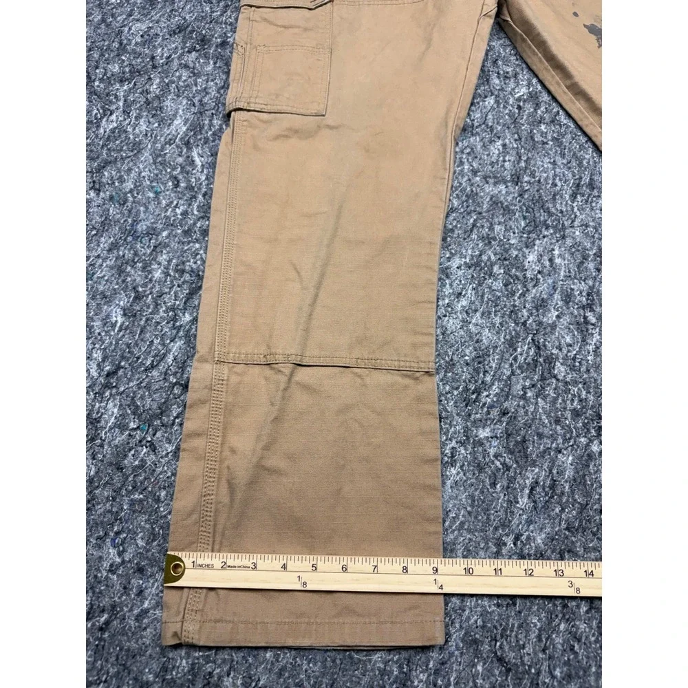 Wrangler‎ Workwear Mens 34x32 Tan Ripstop Cargo Pants Hammer Loop 10WMWR1RH